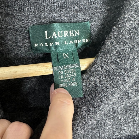 Vintage Lauren Ralph Lauren 100% Lambswool Striped Colorful Mockneck Sweater - Picture 7 of 7